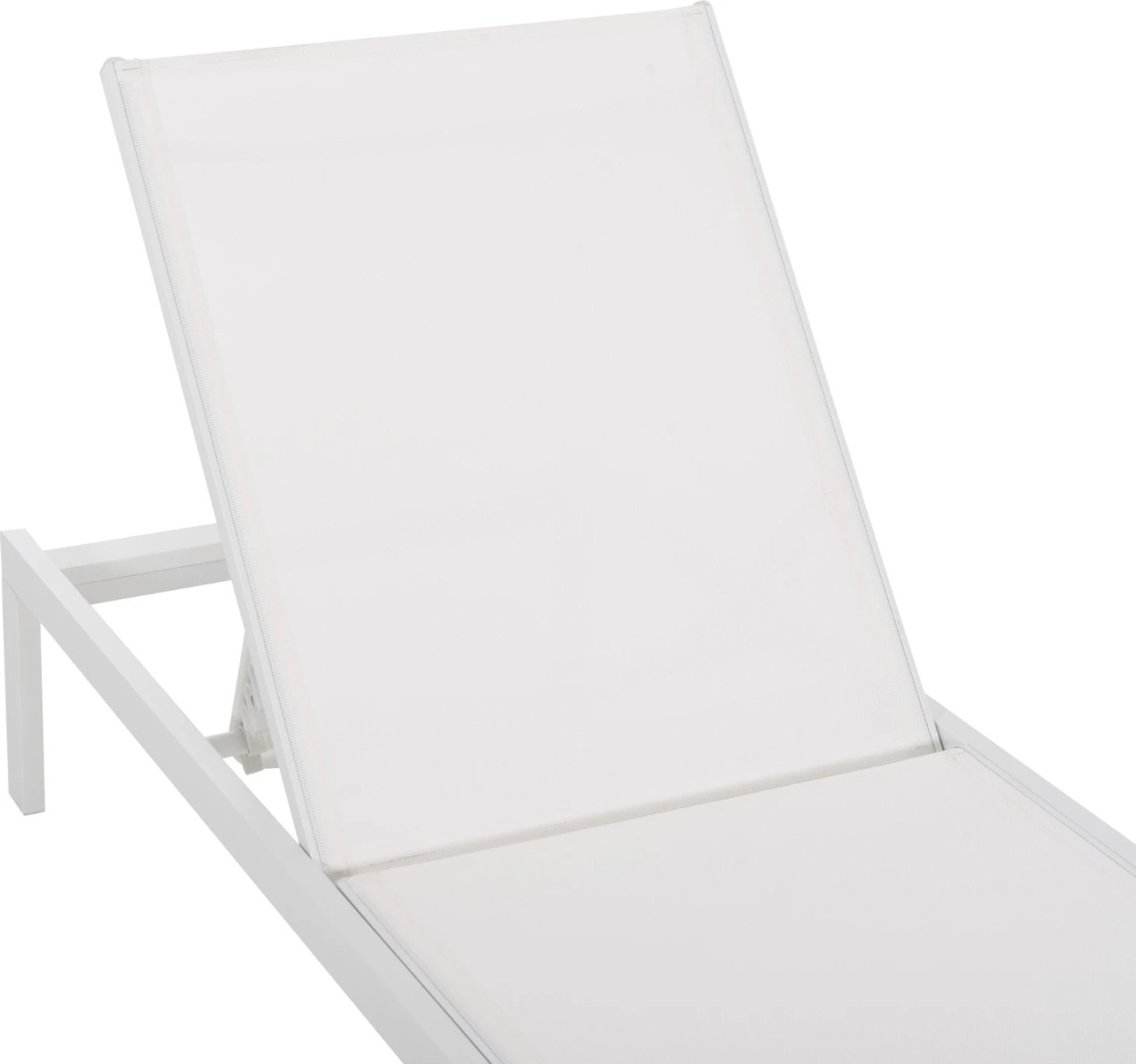 Shezlong alumini THATCHER, kornizë bardhë & tekstilene, 196,5x64,5x92H cm