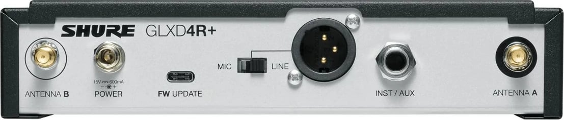 Mikrofon pa tela SHURE GLXD14R+E/85-Z4 me bodypack dhe lavalier, i zi