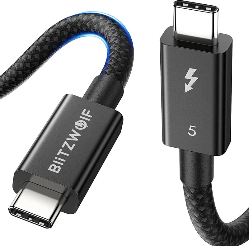 Kabllo USB-C në USB-C BlitzWolf BW-HDC8, 1.5m, 240W, Thunderbolt 5, e zezë