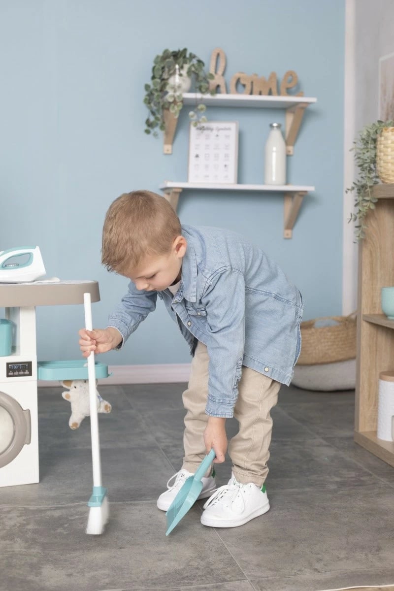 Kuzhinë lodër Smoby miniTefal Studio me makinë larëse, 36 aksesorë, Bezhe/Turkuaz/Bardhë