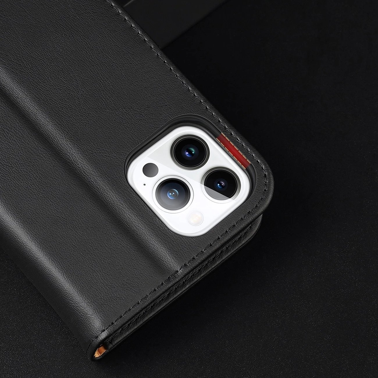 Mbështjellës Dux Ducis Hivo për iPhone 14 Pro Max, lëkurë natyrale, kafe