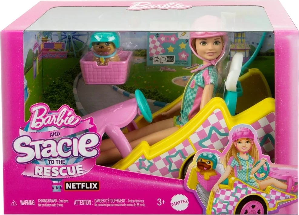 Lodër Barbie Stacie me veturë, shumëngjyrëshe
