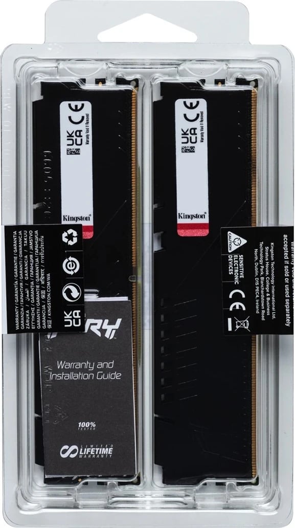 RAM Memorje Kingston FURY 16GB 6000MT/s DDR5 CL36 DIMM (Pako prej 2) Beast Black EXPO
