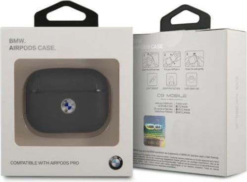 Mbështjellës BMW për AirPods Pro, lëkurë natyrale, granat/navy