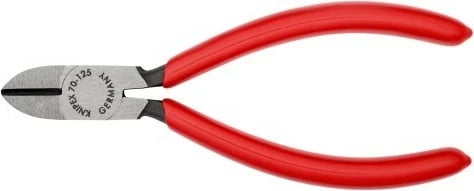 Prerës kabllosh Knipex 70 01 125, 125mm, çelik inox, dorezë plastike, kuqe