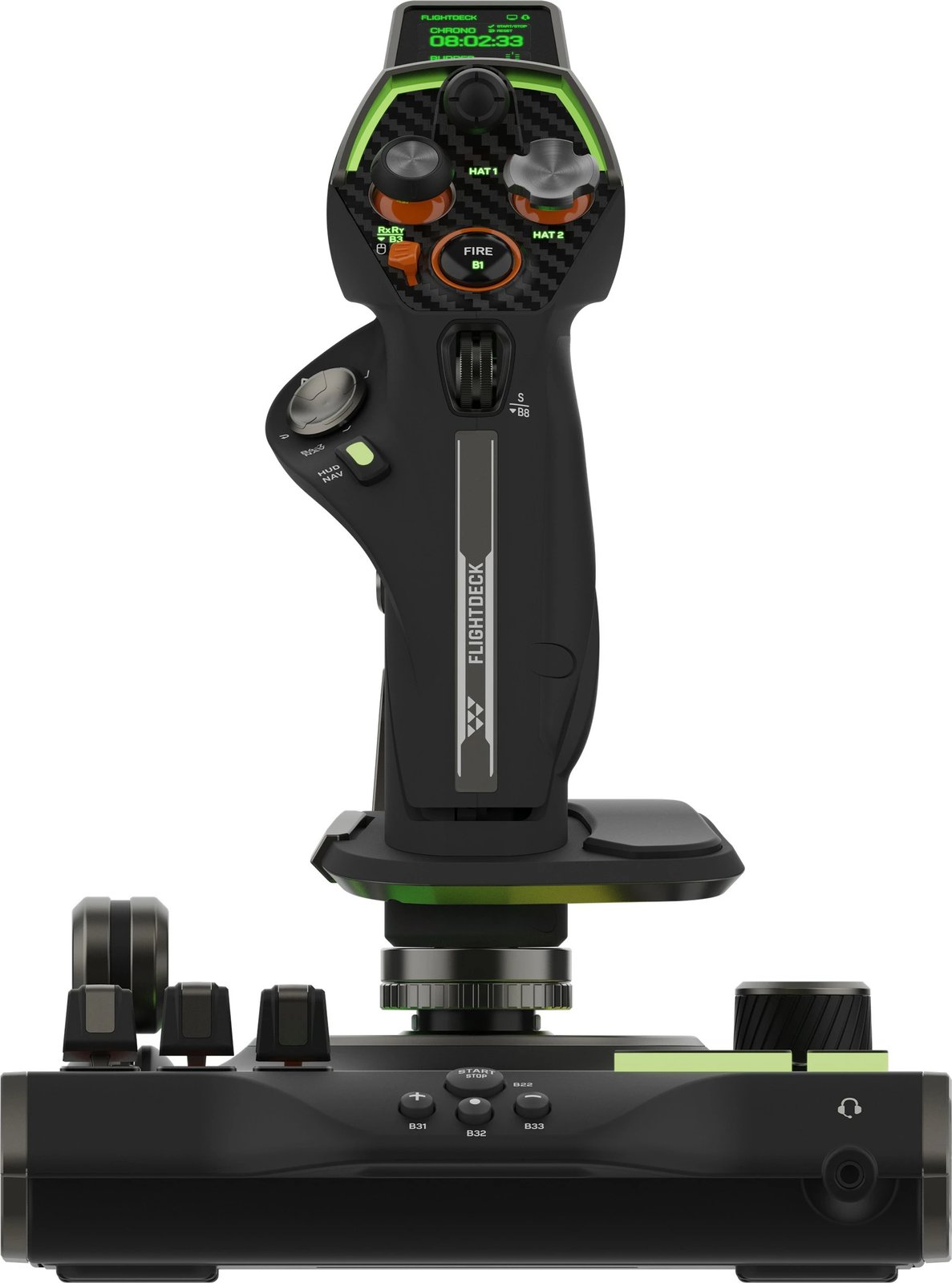 Joystick Turtle Beach VelocityOne Flightstick, PC, me ekran OLED, me kabllo, i zi