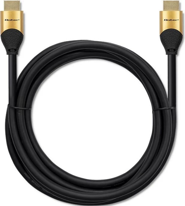 Kabllo HDMI Qoltec 50355, Ultra High Speed 2.1, 2m, 8K, e zezë