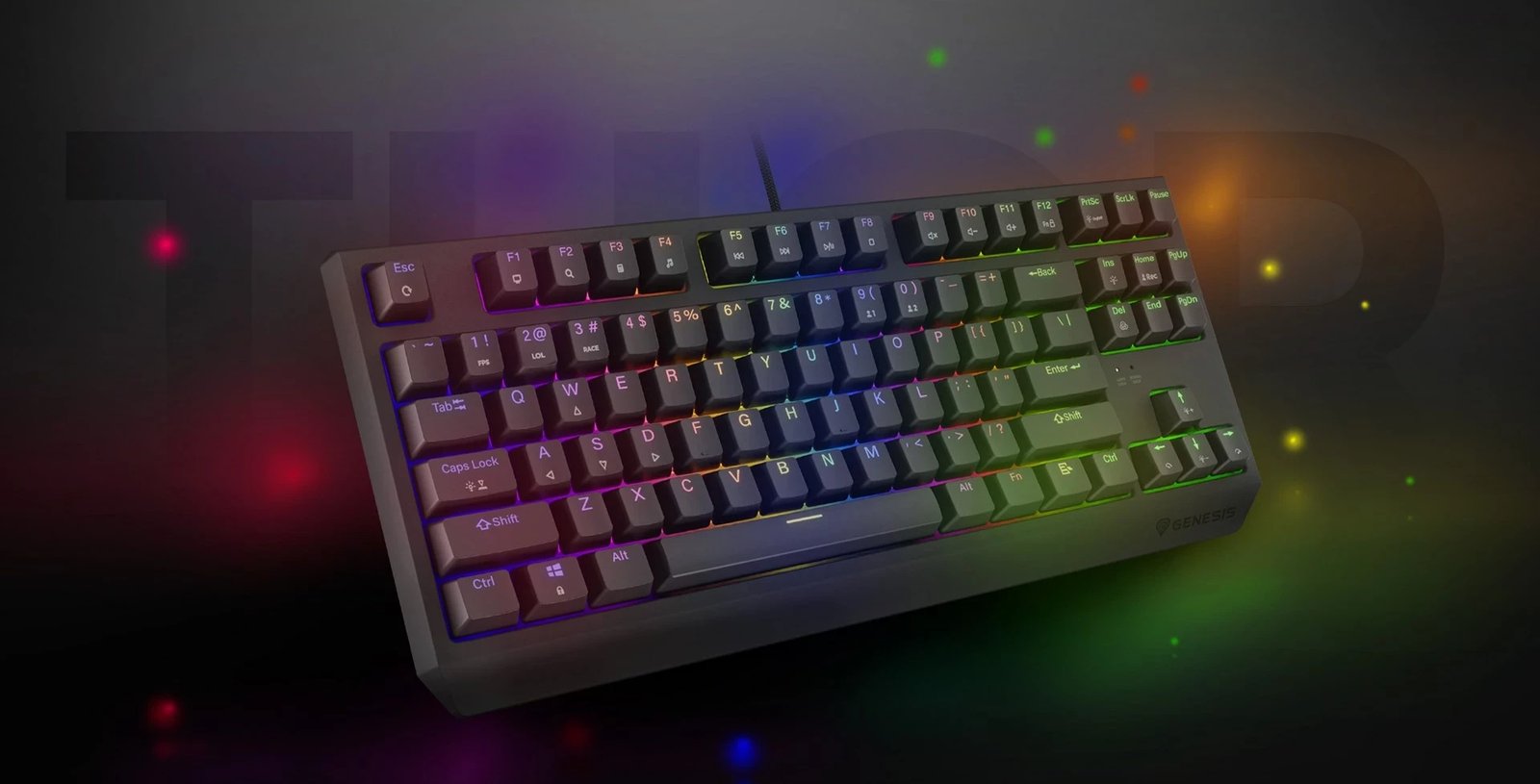 Tastierë mekanike GENESIS Thor 230 TKL, QWERTY, RGB, Wireless + Bluetooth, e zezë