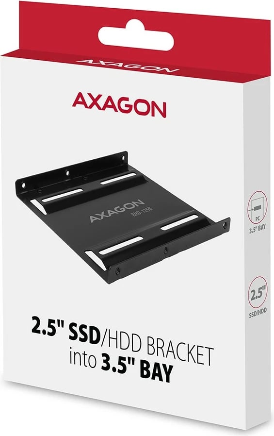 Kornizë metalike AXAGON RHD-125B për montim të HDD/SSD 2.5" në pozicion 3.5", e zezë