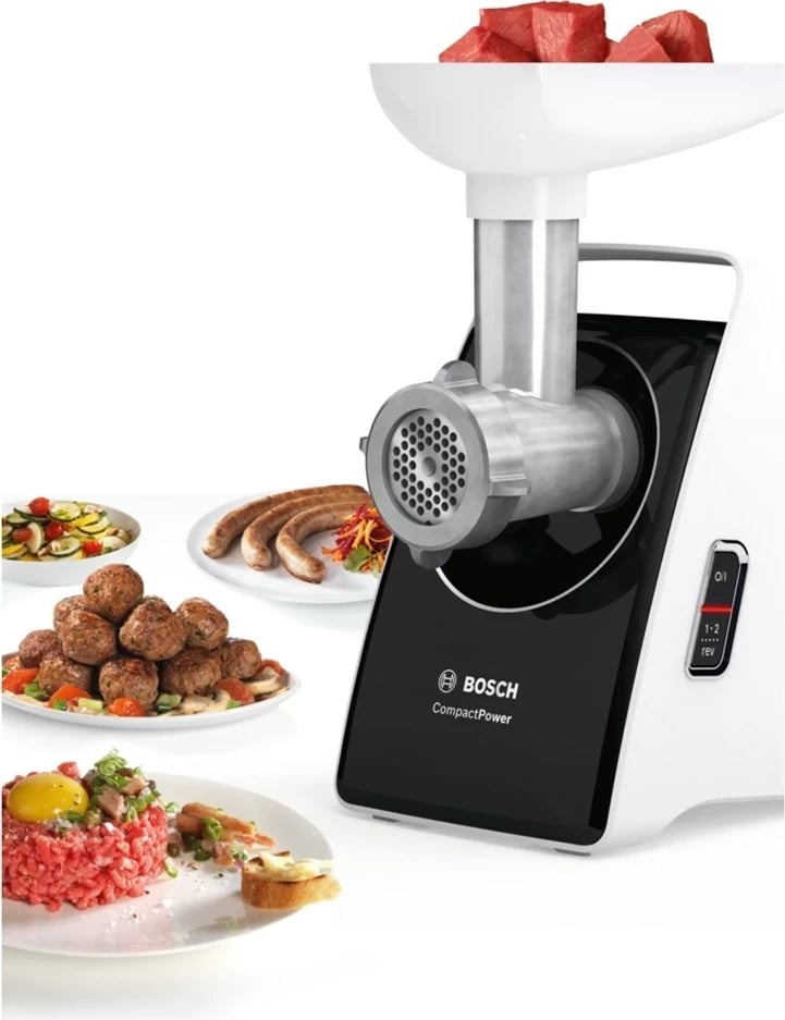 Makinë mishi Bosch MFW3850B, 500 W, Bardhë, Zi