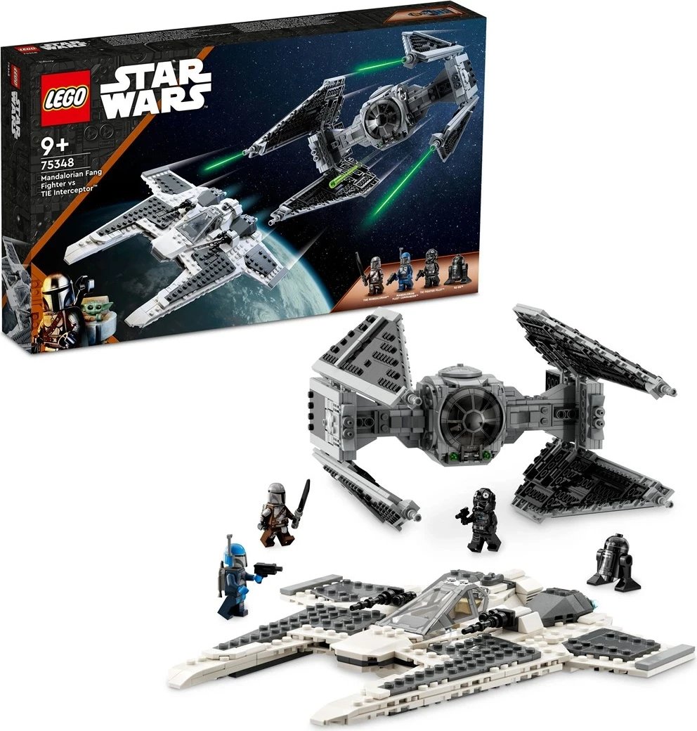 Set LEGO Star Wars 75348 Mandalorian Fang Fighter vs TIE Interceptor