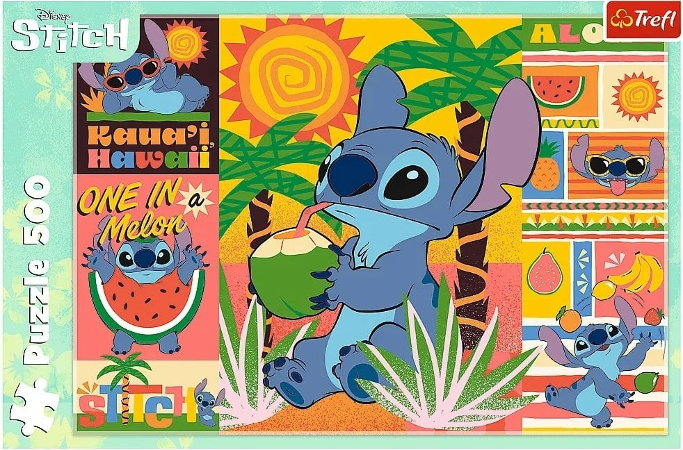 Puzzle Trefl Lilo & Stitch Vacation, 500 pjesë, 48x34 cm, për fëmijë Puzzle Trefl Lilo & Stitch Vacation, 500 pjesë, 48x34 cm, për fëmijë