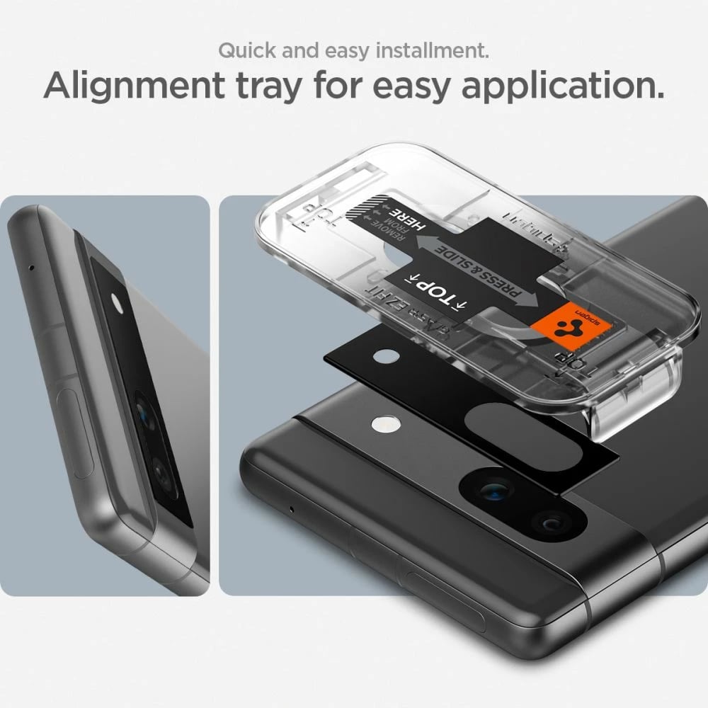 Mbrojtës xhami për kamerë Spigen Glas.tR EZ Fit Optik, për Google Pixel 7a, 2 copë, Zi