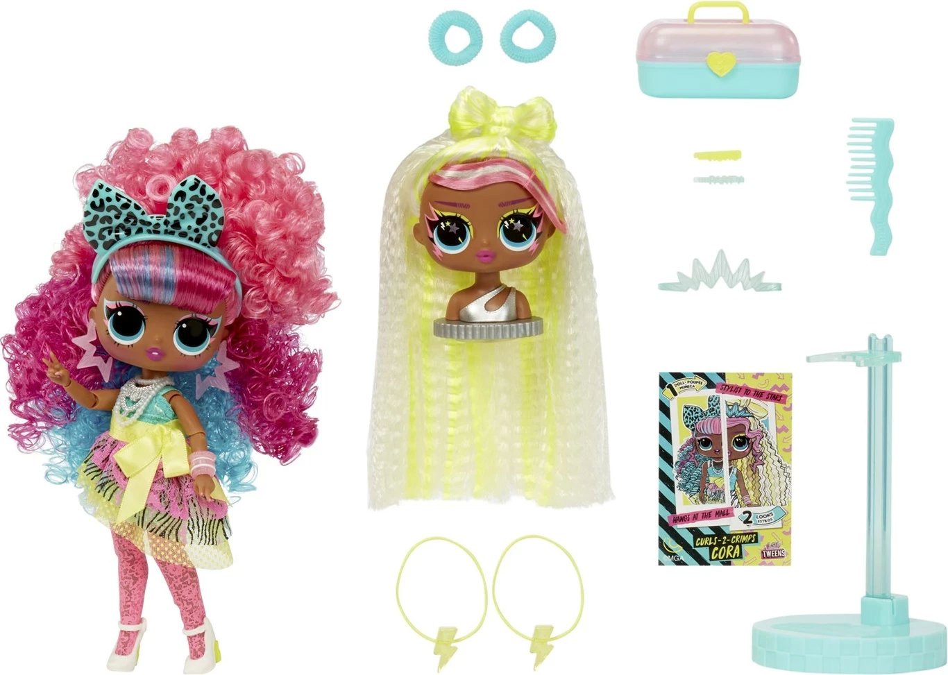 L.O.L. Surprise! Tweens Surprise Swap Kukull Mode, Curls-2- Crimps Cora, Shumëngjyrëshe