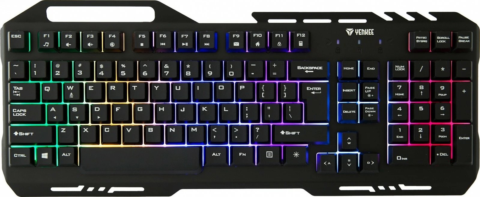 Tastierë YENKEE Shadow YKB 3200, me ndriçim LED, me kabllo, e zezë
