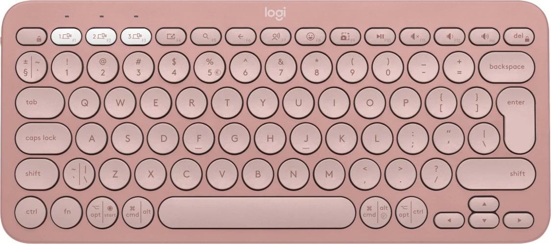 Tastierë mini Logitech Pebble Keys 2 K380s, wireless, Bluetooth, QWERTY, rozë