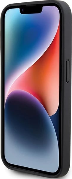 Mbështjellës Ferrari Twist Metal Logo për iPhone 15 Pro, i zi