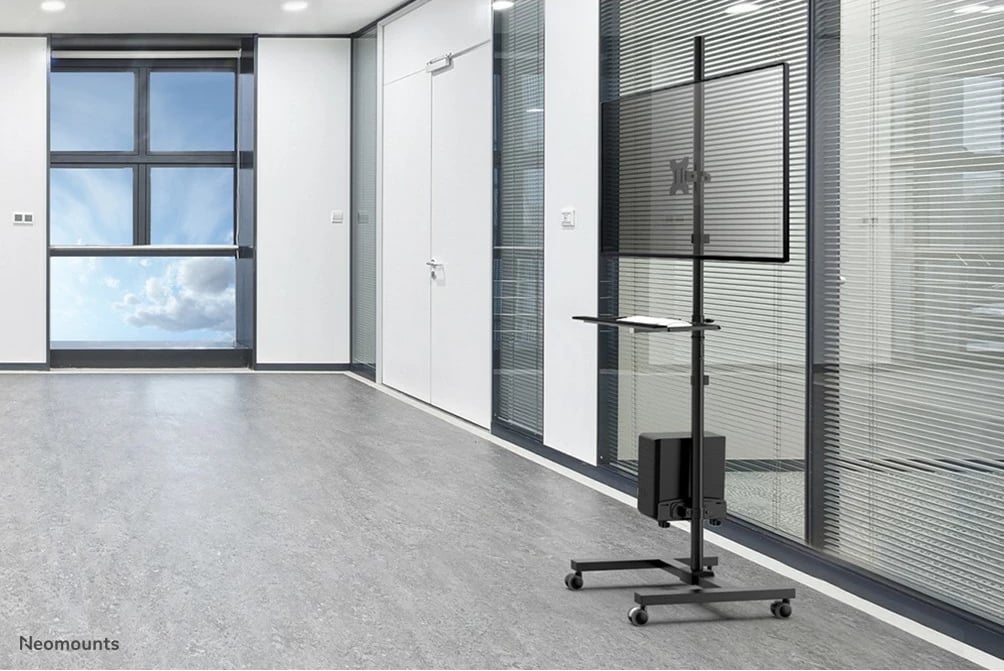 Karrocë mobile Neomounts FPMA-MOBILE1700, për monitor 10-32", çelik, e zezë
