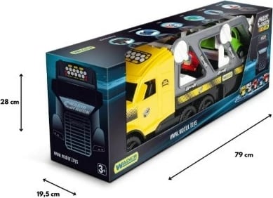 Set lodër kamion me rimorkio, Wader Magic Truck Action 36231, 79 cm, plastikë, multikolor, set me 2 makina retro
