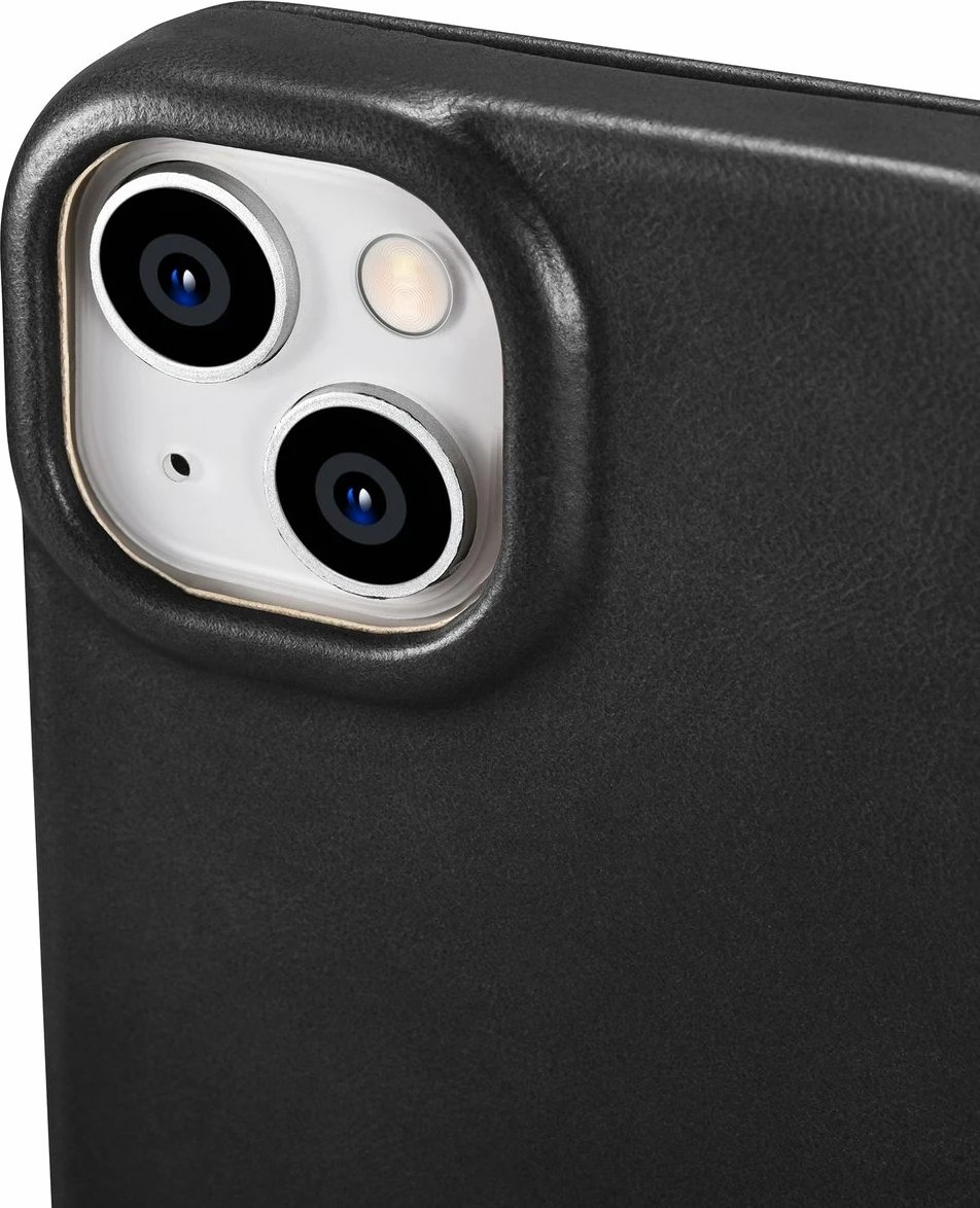Mbështjellës iCarer Oil Wax Premium Leather Folio për iPhone 14 Plus, MagSafe, i zi Mbështjellës iCarer Oil Wax Premium Leather Folio për iPhone 14 Plus, MagSafe, i zi