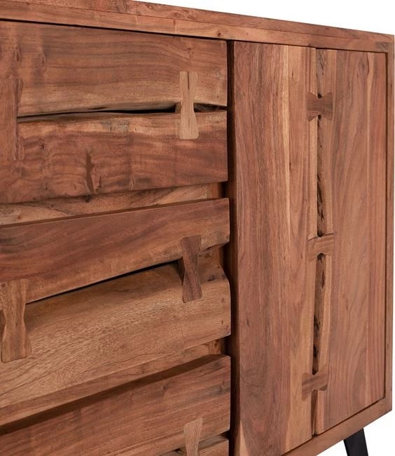 Bufe FH8176 Fansi prej druri akacie natyral 150x45x86cm