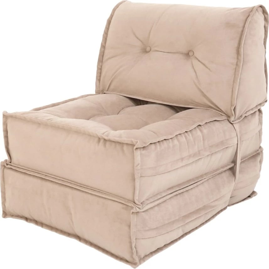 Krevat-karrige një vendës, Atelier del Sofa, kadife bezhë