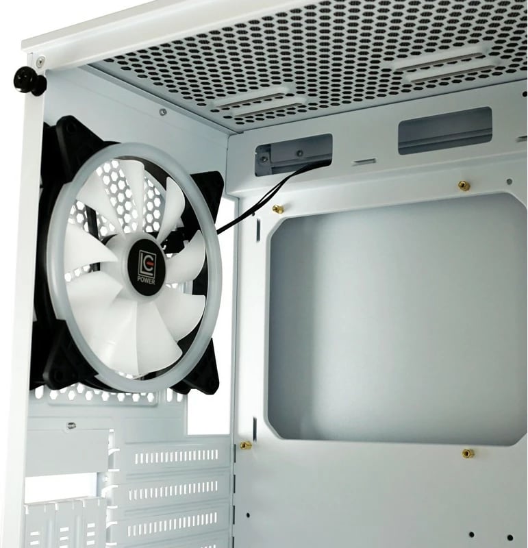 Kasë LC-Power Gaming 803W RGB, Midi Tower, xham i temperuar, e zezë/e bardhë