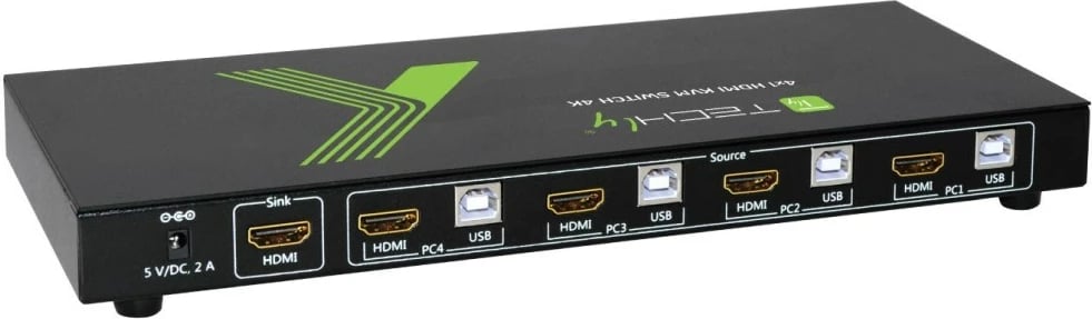 Switch TECHly IDATA KVM-HDMI4U, 4x1 USB HDMI 4Kx2K, E zezë