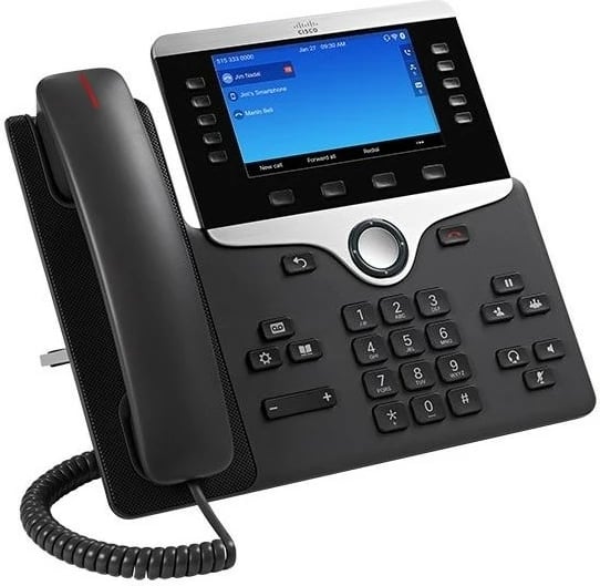 Telefon IP Cisco 8841, 5 inch, 2 porta LAN, i zi/argjendtë