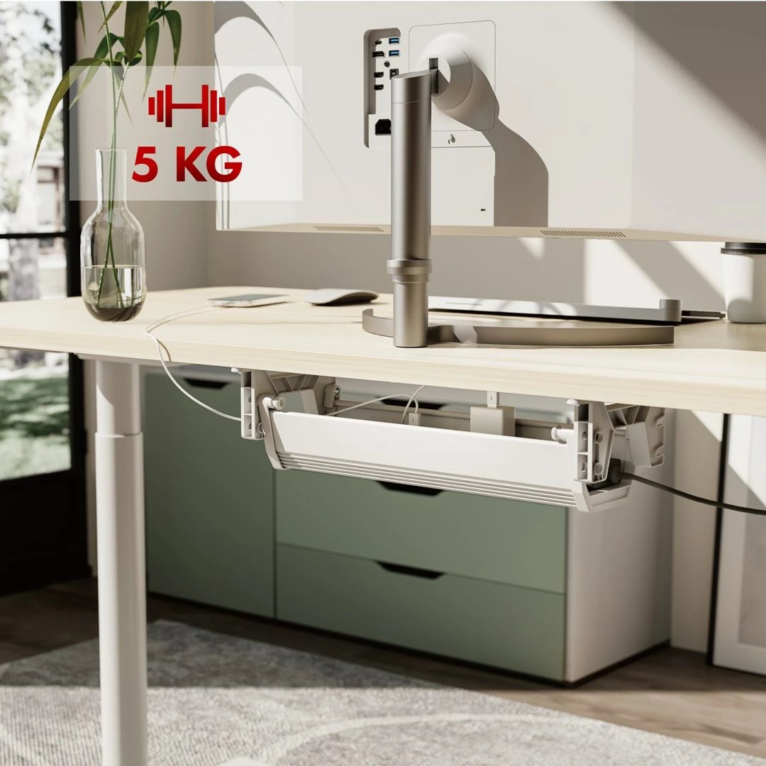 Organizues kabllosh Maclean MC-106 W, nën tavolinë, i bardhë