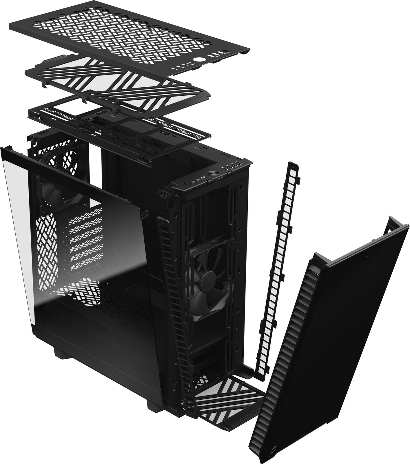 Kasë Fractal Design Define 7 Compact, Midi Tower, ATX, micro ATX, Micro-ITX, e zezë Kasë Fractal Design Define 7 Compact, Midi Tower, ATX, micro ATX, Micro-ITX, e zezë