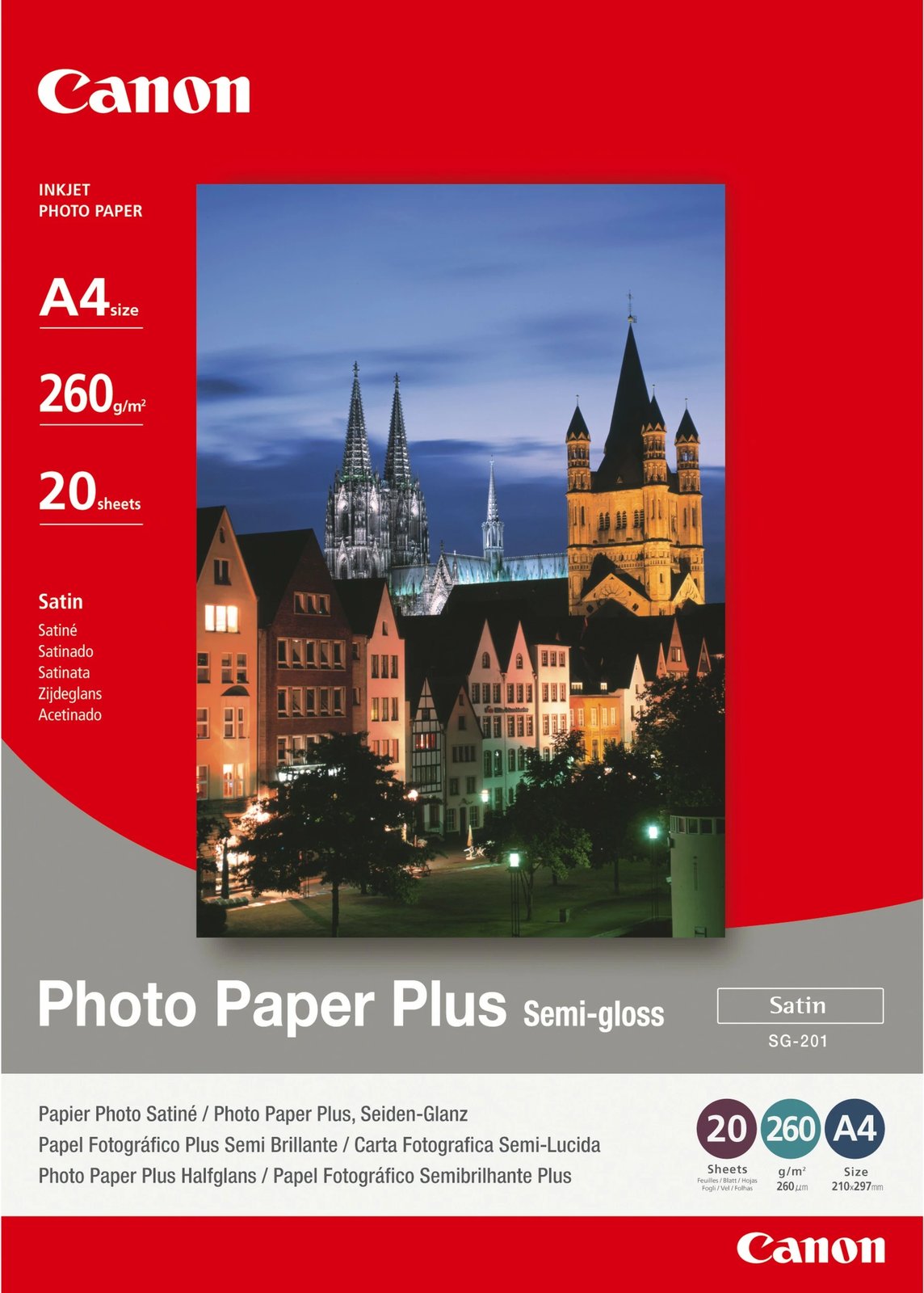 Letër foto Canon 1686B021, A4, 260g, 20 fletë, satin