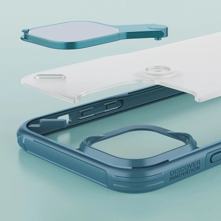 Mbështjellës Nillkin Cyclops Case për iPhone 13 Pro, me kapak kamere dhe qëndrim, i zi