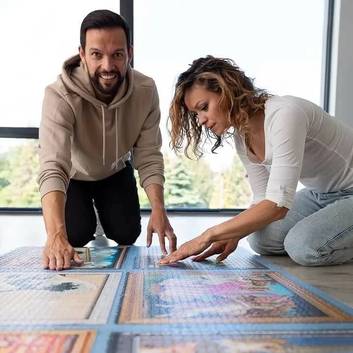 Puzzle Trefl Cities Beyond the Clouds 13,500 pjesë, me poster Puzzle Trefl Cities Beyond the Clouds 13,500 pjesë, me poster