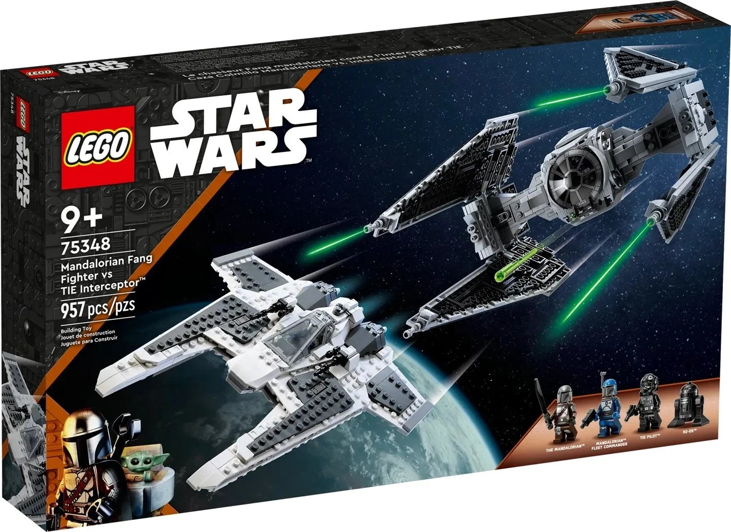 Set LEGO Star Wars 75348 Mandalorian Fang Fighter vs TIE Interceptor