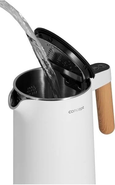 Ibrik elektrik Concept RK3300, 1.5 L, rregullim temperature, i bardhë