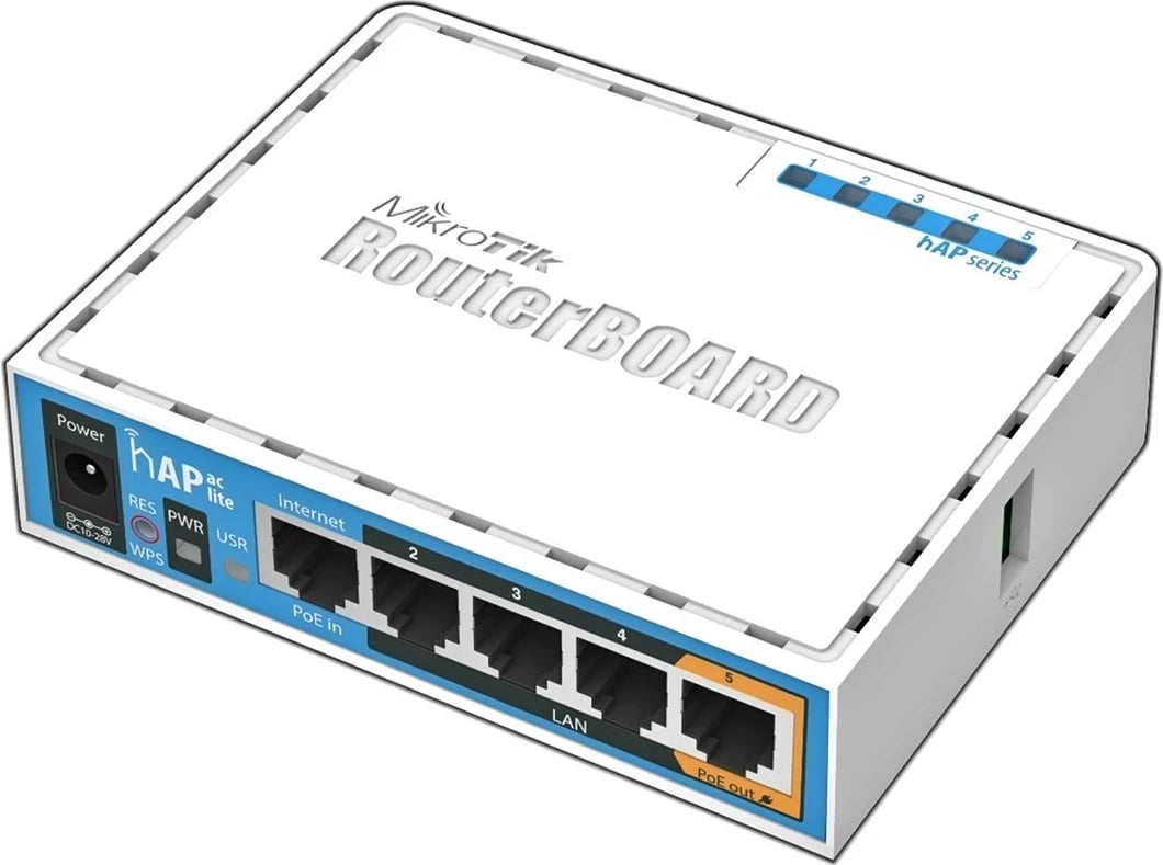 Router MikroTik hAP ac lite, 733 Mbit/s, Bardhë