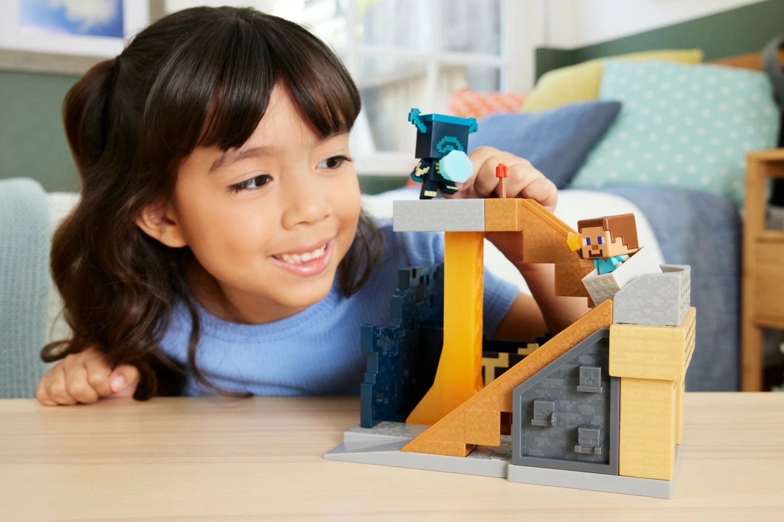 Set lojërash Mattel Minecraft Mini Mode Summon Overseer HXT72, 2 minifigura, 22.5 x 17.5 cm, set