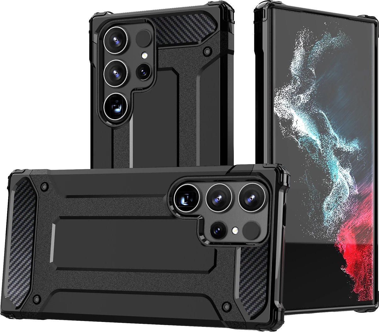 Mbështjellës Hybrid Armor Hurtel për Xiaomi Redmi Note 14 5G, i zi