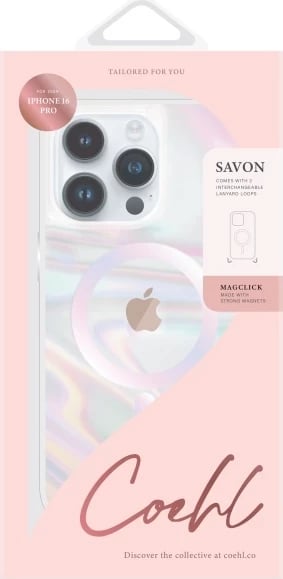 Mbështjellës UNIQ Coehl Savon me karikim magnetik për iPhone 16 Pro, Transparent