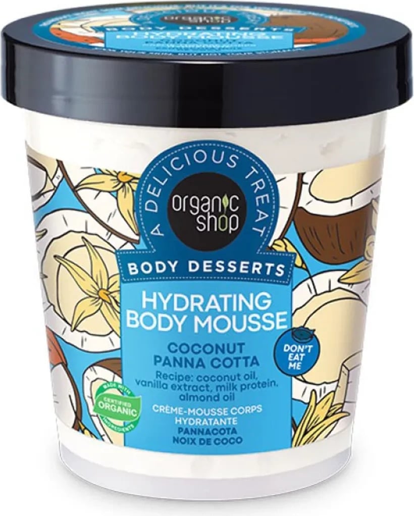 Espumë trupi hidratues Organic Shop Coconut Pannacotta unisex 450ml