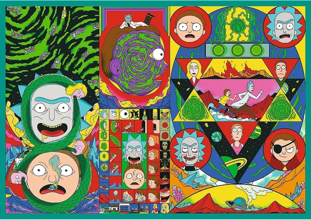 Puzzle Rick and Morty Trefl 4x250 pjesë, karton, për fëmijë Puzzle Rick and Morty Trefl 4x250 pjesë, karton, për fëmijë