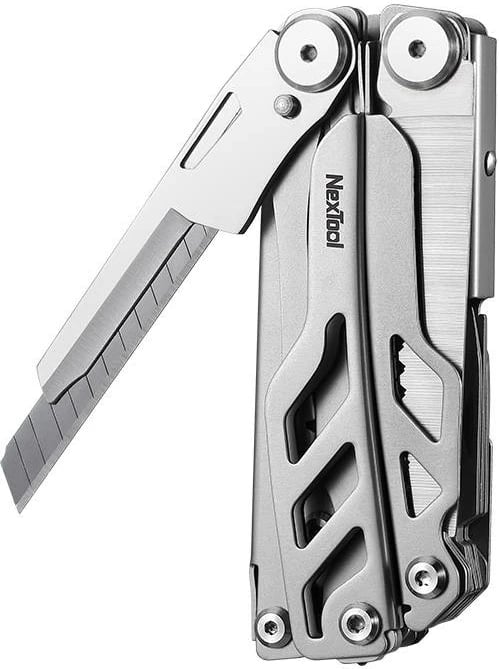 Multitool Nextool Flagship Pro NE20232 me teh të zëvendësueshëm, çelik, set me 2 tehe rezervë