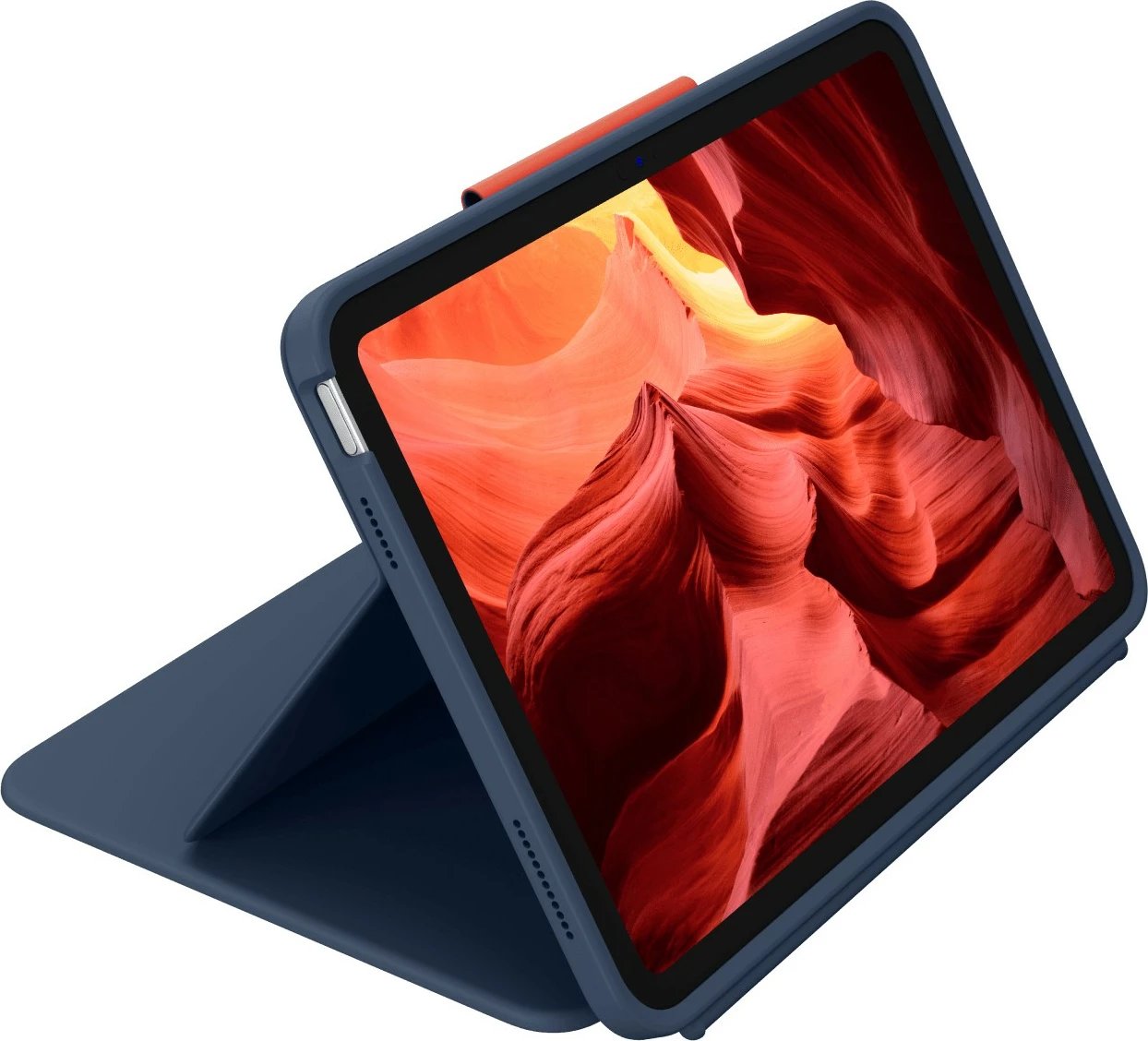 Mbështjellës me tastierë Logitech Rugged Combo 4 për tablet, ngjyrë blu