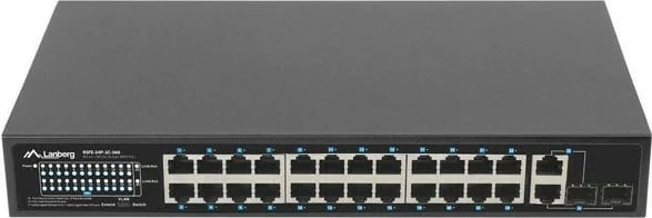 Switch Lanberg RSFE-24P-2C-360, 24x PoE+, 2x SFP, 1U, i zi