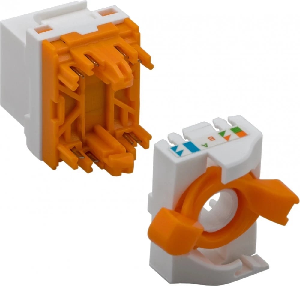 Konektor Techly Keystone RJ45 UTP Cat6 për PoE, bardhë