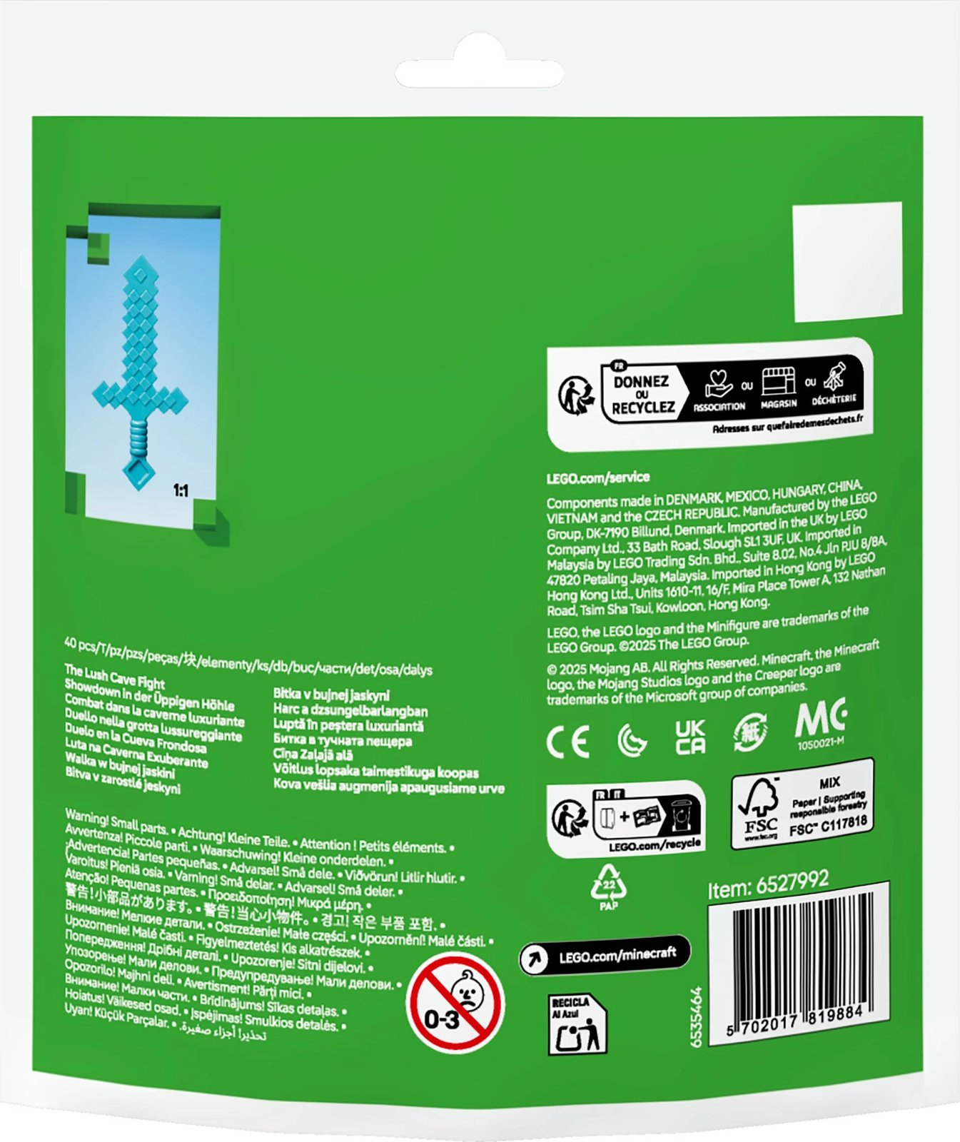 Set ndërtimi LEGO Minecraft 30705, 40 pjesë, shumëngjyrësh