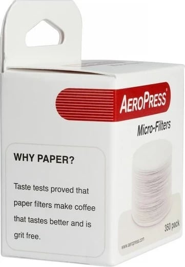 Filtra letre për kafe AeroPress, 350 copë, të bardhë