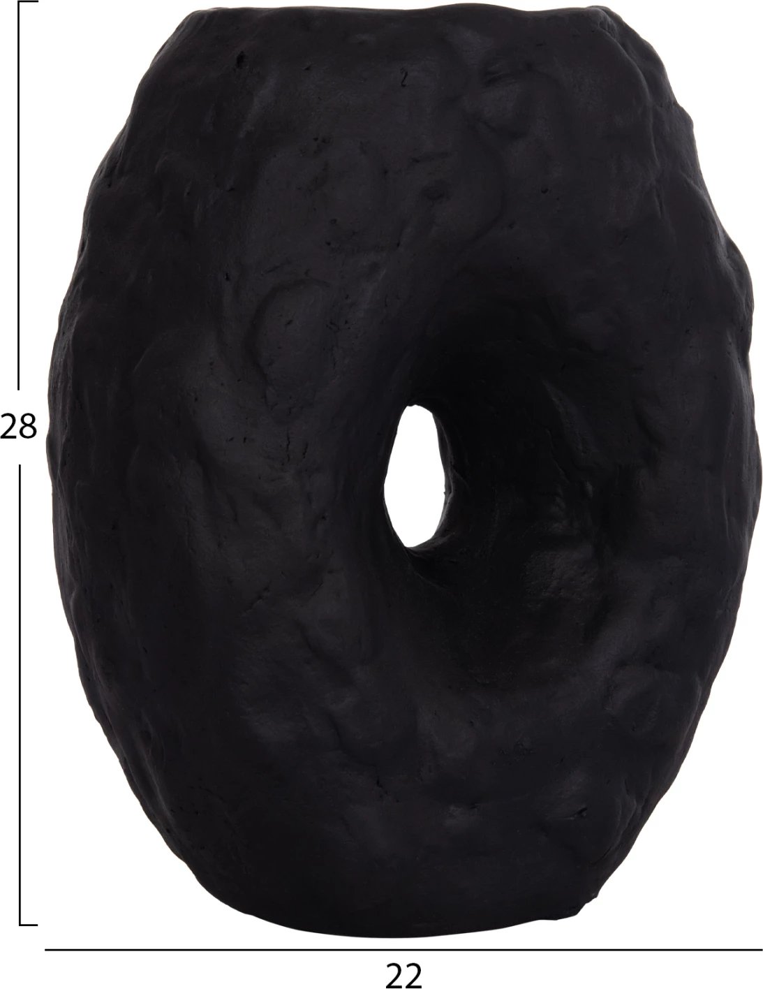 Vazo dekorative tavoline NAMENTIS, terrakotë, ngjyrë e zezë, FH4673.01S, 22x13x28cm