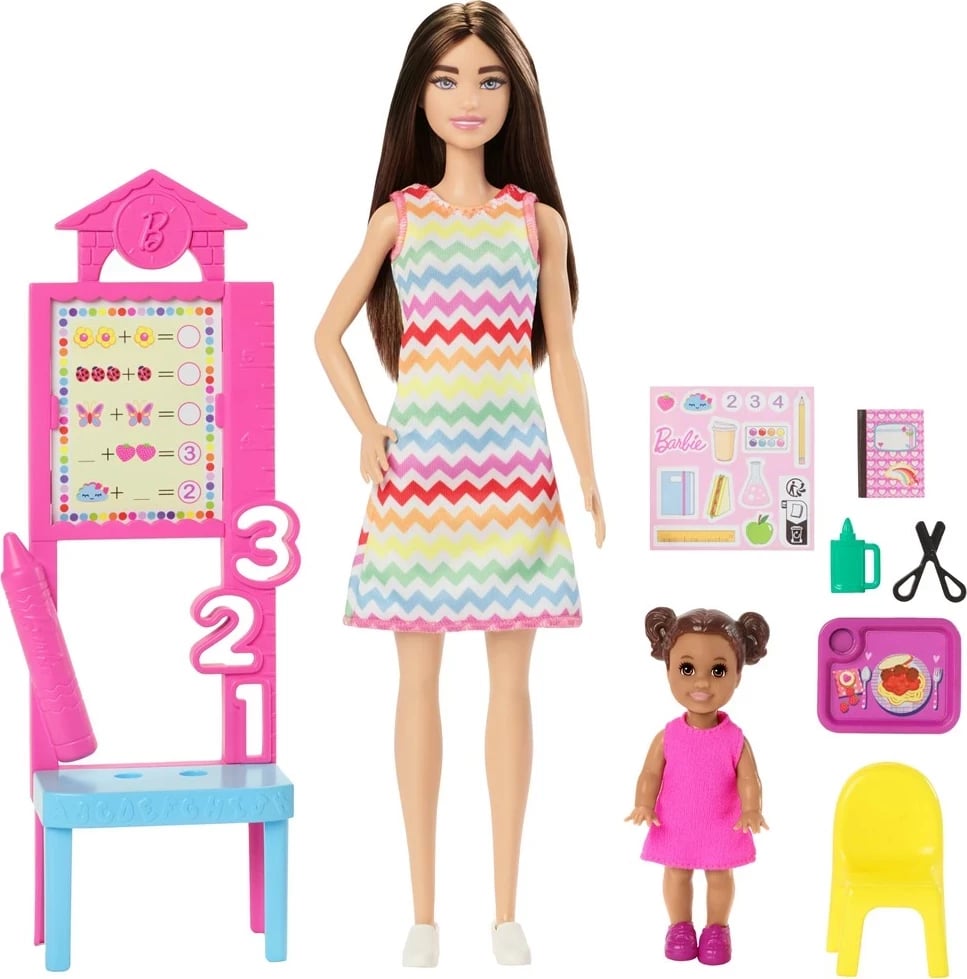 Lodër Barbie Mësuese, MATTEL, Multikolor, Set prej 2 copash